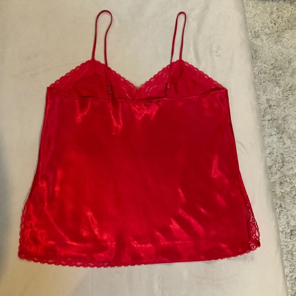 Flora Red Camisole & Shorts Adjustable Straps, Lace Sz L - Picture 8 of 10